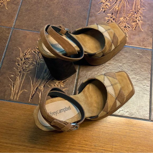 BRAND NEW Jeffrey Campbell SEVENTYONE 70s style suede patchwork platforms - Picture 5 of 7